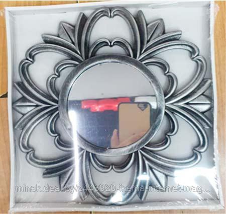 Настенное зеркало в серебристой рамке (24 см. рама - 10,5 см. зеркало ) - фото 2 - id-p115969112