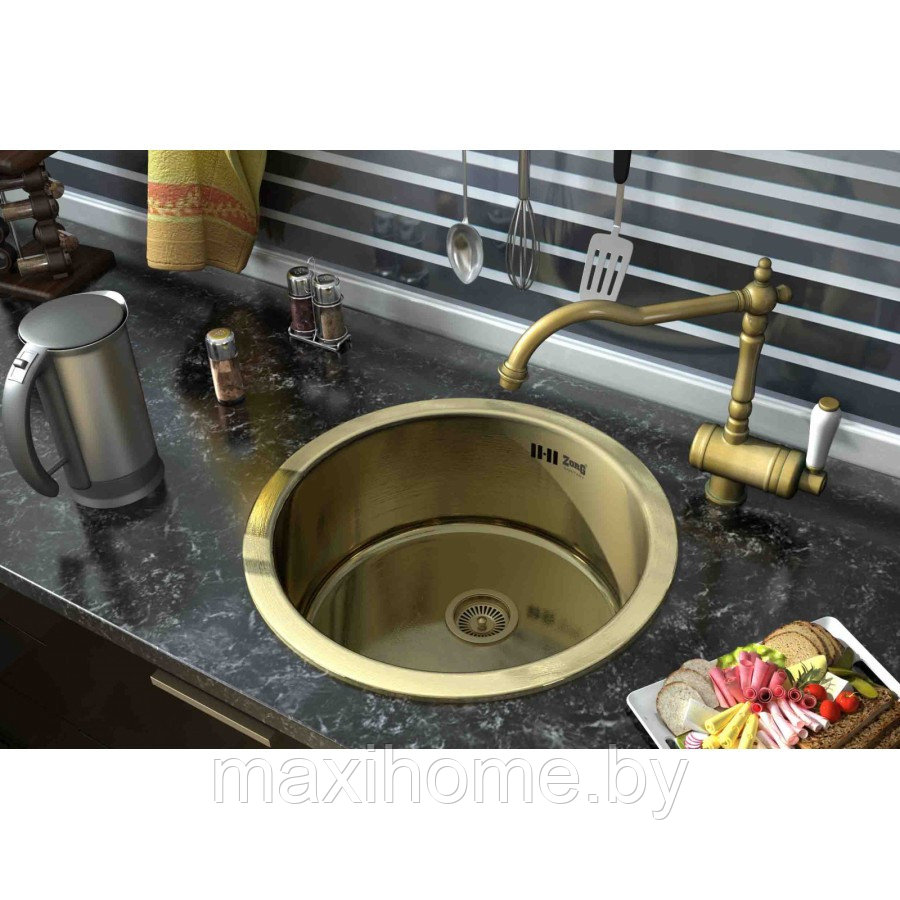 Мойка ZorG INOX -PVD SZR 500 BRONZE 3мм - фото 2 - id-p115728117