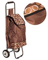 Хозяйственная сумка-тележка с металлическими колесами 92*30*20 см., цвет №3 коричневый (1500)