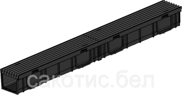 Лоток водоотводный ЛВ -10.11,5.9,5 - пластиковый с решеткой РВ- 10.11.50 пластиковой ячеистой, кл. B125