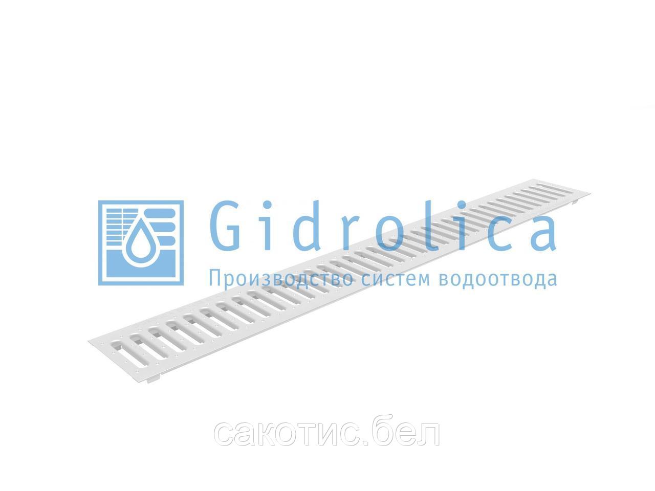 Решетка водоприемная Gidrolica Standart РВ-10.13,6.100 - штампованная стальн. оцинк. с отверст. для крепл. А15