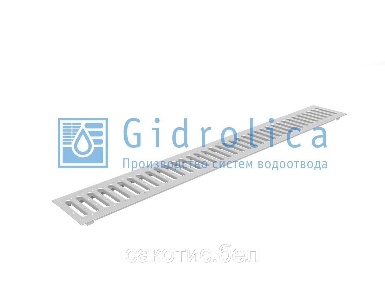 Решетка водоприемная Gidrolica Standart РВ -10.13,6.100 - штампованная стальная нержавеющая, кл. А15 - фото 1 - id-p115988031