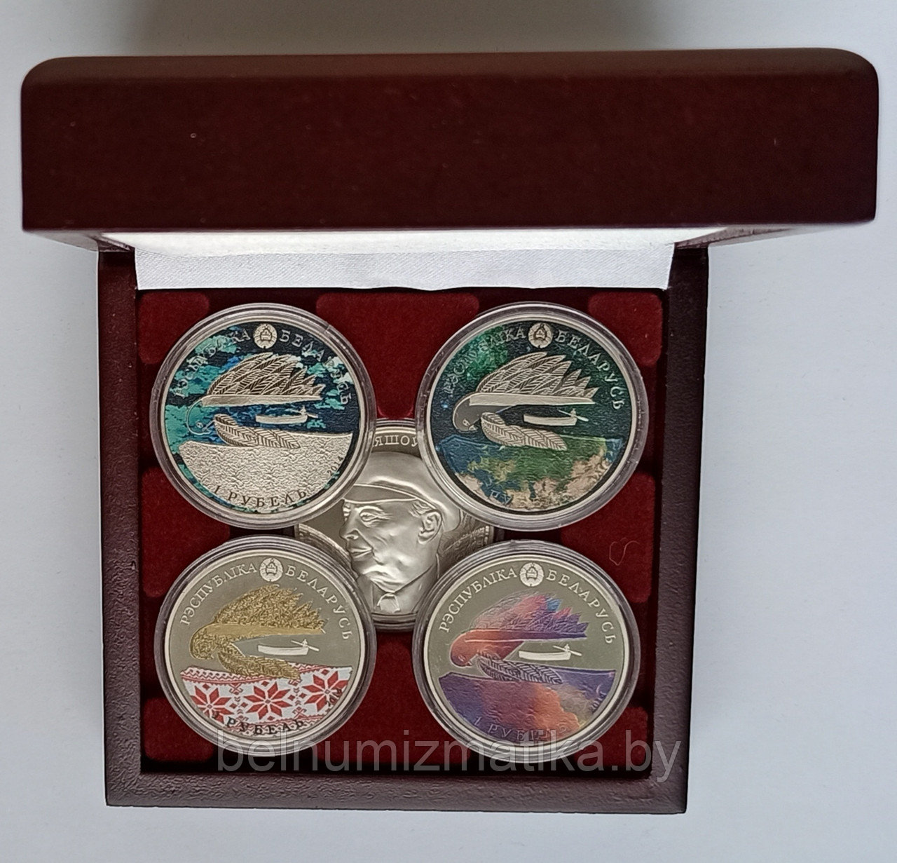 Белорусское фэнтези-2, набор из 5 монет А.Кулешов 100 лет, 1 рубль 2014, CuNi, #BelCoinArt KM# 473