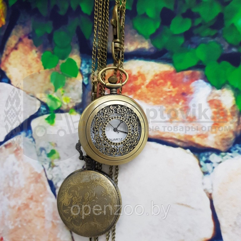 Карманные часы с цепочкой и карабином Паровоз - фото 2 - id-p116017853