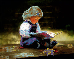 Схемы для вышивания бисером "Девочка с книгой".