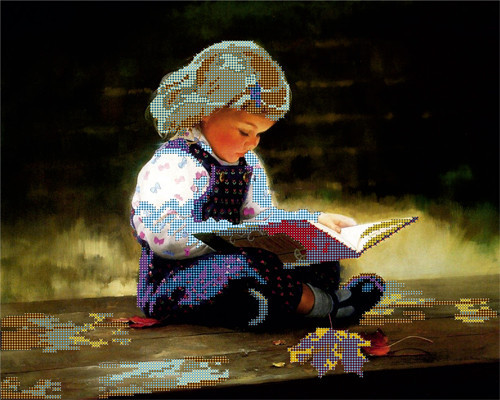 Схемы для вышивания бисером "Девочка с книгой". - фото 1 - id-p6868974