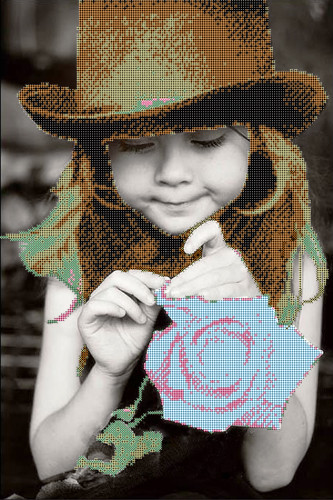 Схемы для вышивания бисером "Девочка в шляпе". - фото 1 - id-p6868992