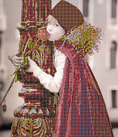 Схемы для вышивания бисером "Девочка с розочкой".