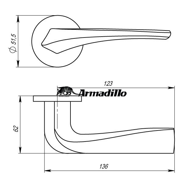 Дверная ручка ARMADILLO FLAME URS MWSC-33 итальянский тисненый - фото 3 - id-p116080730