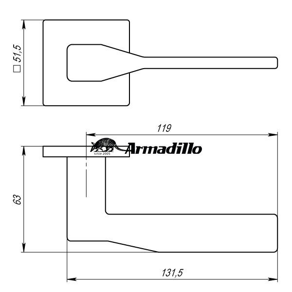 Дверная ручка ARMADILLO GRAND USS BPVD-77 (вороненый никель). - фото 3 - id-p116080824