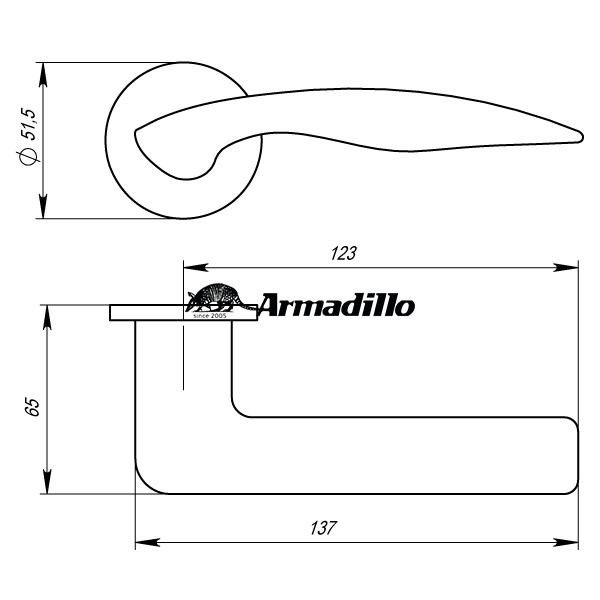 Дверная ручка ARMADILLO WAVE URS AB-7 (бронза). - фото 3 - id-p116081022