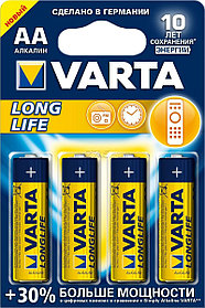 Батарейка VARTA longlife LR06 AA B4, 1 шт.