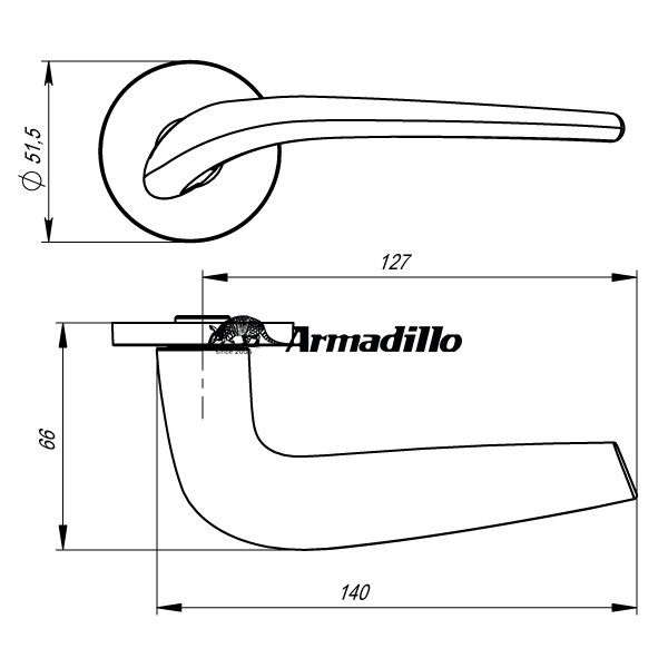 Дверная ручка ARMADILLO TWIN URS AB-7 (бронза). - фото 3 - id-p116081707