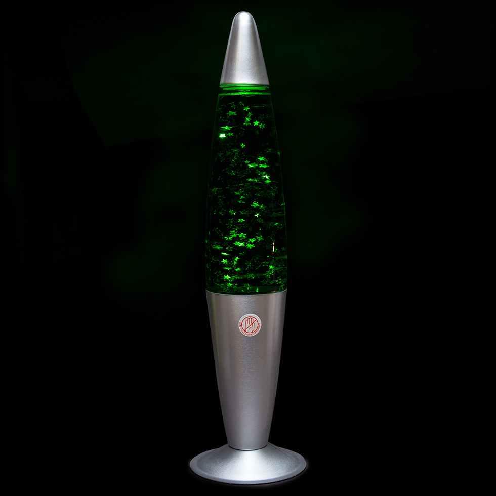 Лава лампа с блестками в сером корпусе 42 см Зеленая - фото 3 - id-p116092869