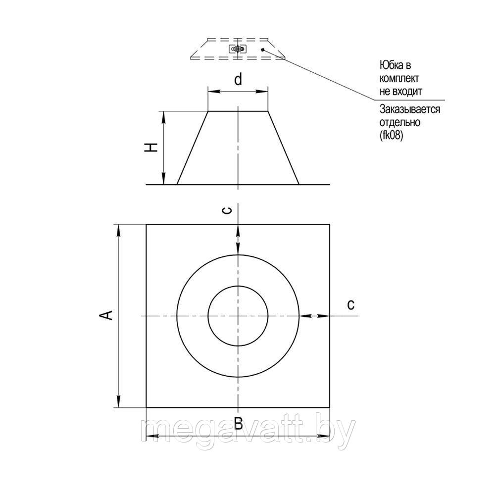 Крышная разделка прямая ф. 160 (430/0,5 мм) - фото 3 - id-p116095002
