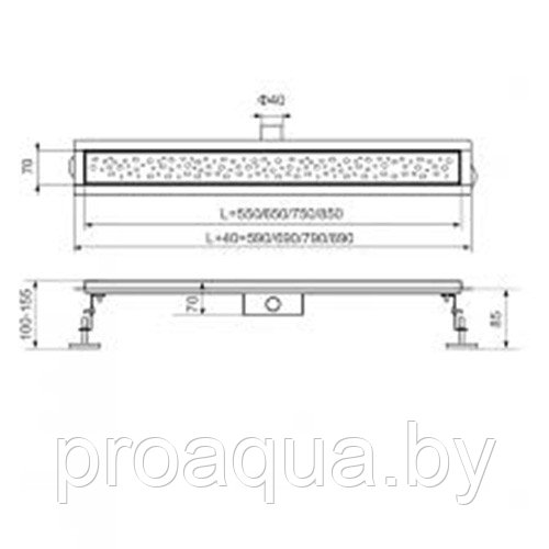 Трап линейный для душа 550 TIM BAD415502 - фото 2 - id-p116095171