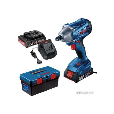 Аккум. ударный гайковерт BOSCH GDS 250-LI в чем. + ящик для инструментов Toolbox PRO (18.0 В, 2 акк., 3.0 А/ч Li-Ion, посадочн. квадрат 1/2 ", 250 Нм,