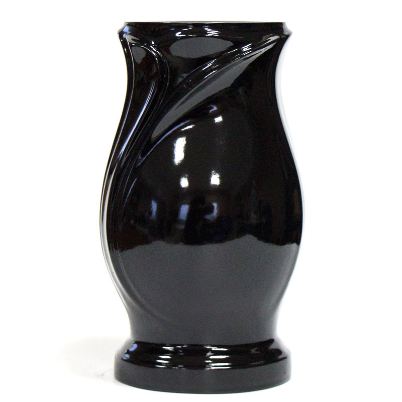 Ваза черная из полимергранита Black №3 22 см