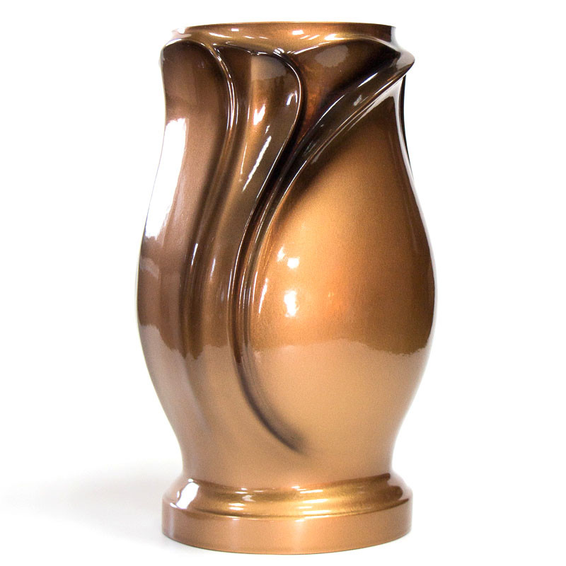 Ваза бронза / черный из полимергранита Black Bronze №3 22 см