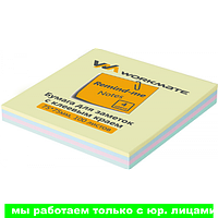 Бумага для заметок с клеевым краем, 75х75 мм, 100л., 4-х цветная, Workmate(работаем с юр лицами и ИП)