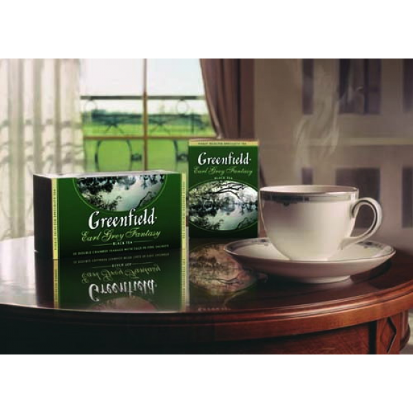 Чай черный пакетированный "Greenfield" Earl Grey Fantasy с ароматом бергамота, 100 пакетиков(работаем с юр - фото 2 - id-p113243595