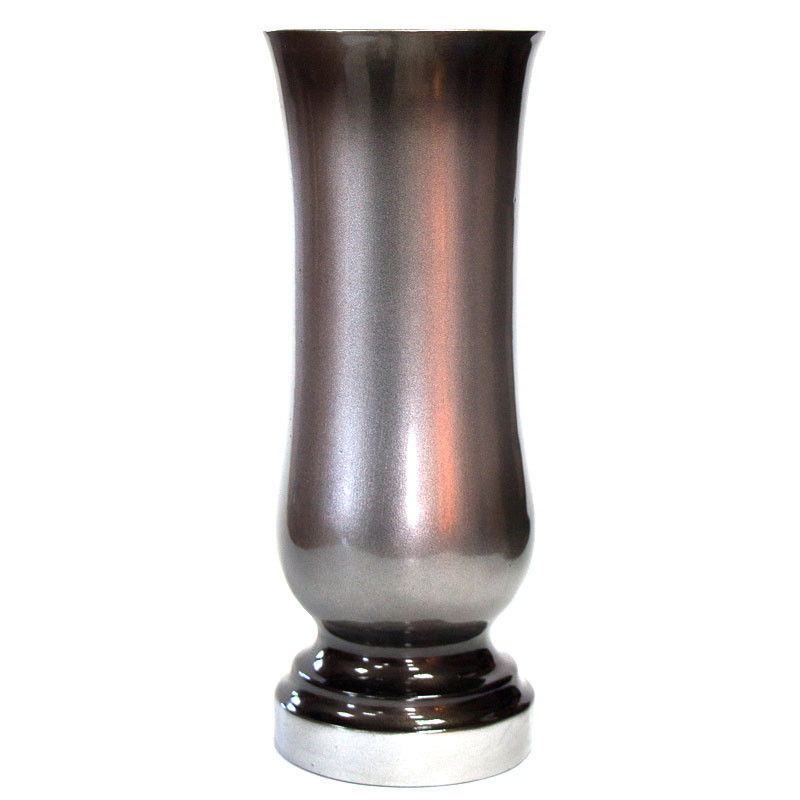 Ваза серебро / черный из полимергранита Silver Black №7 26 см