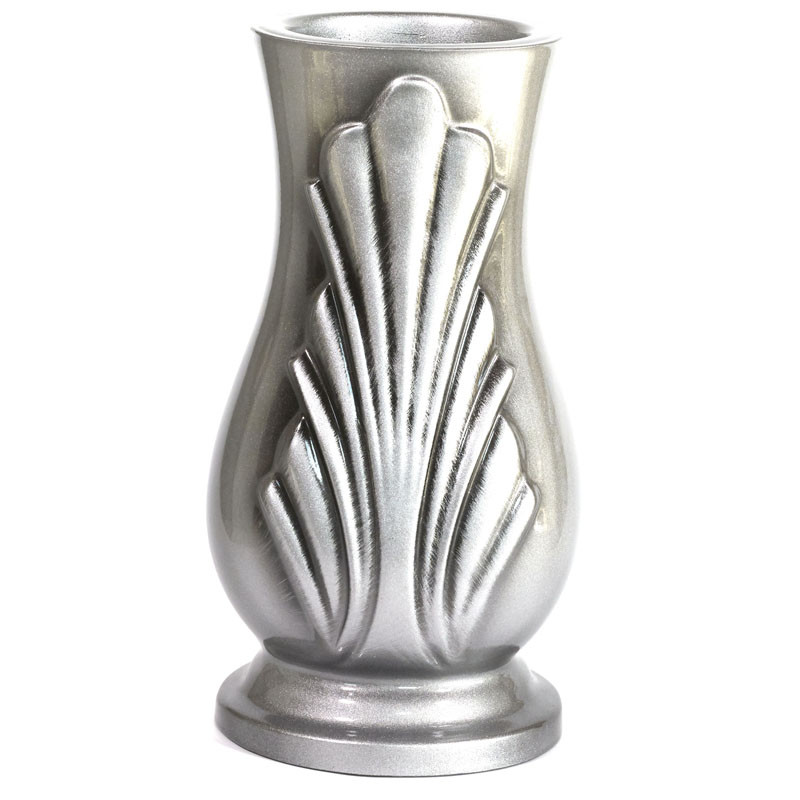 Ваза серебро / черный из полимергранита Silver Black №10 29 см