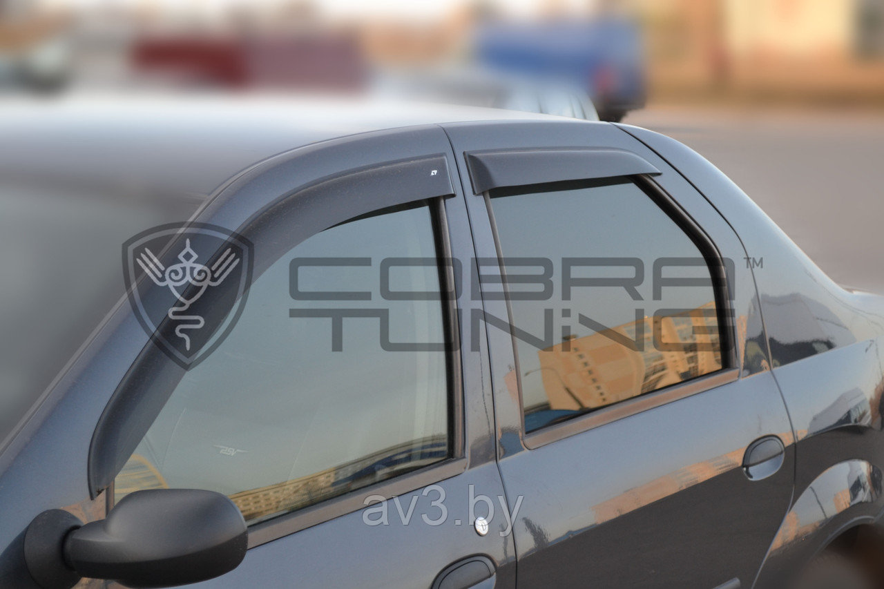 Ветровики Renault Logan 1 2004-2014 / Рено Логан 1 (Cobra Tuning) - фото 2 - id-p82007528