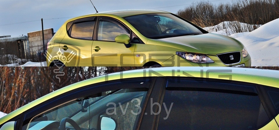 Ветровики Seat Ibiza 5d хэтчбек 2009/ Сеат Ибица (Cobra Tuning) - фото 1 - id-p60448227