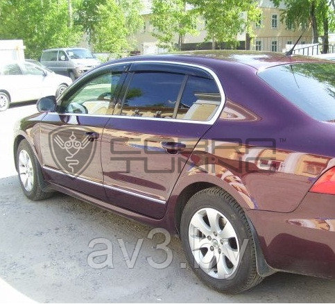 Ветровики Skoda Superb 2 седан 2008-/ Шкода Суперб (Cobra Tuning)