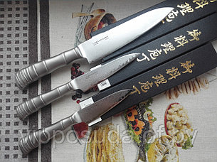 Набор кухонных ножей поварская двойка TAMAHAGANE серии KYOTO Bamboo., фото 2