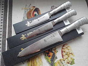 Набор кухонных ножей поварская двойка TAMAHAGANE серии KYOTO Bamboo., фото 2