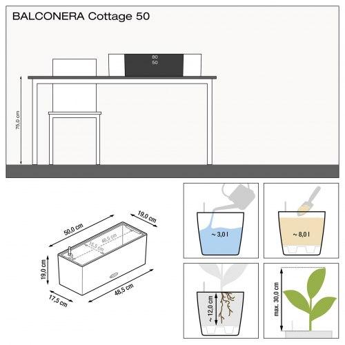 Кашпо балконный ящик lechuza Balconera Cottage 50 (германия) +крепления сет - фото 4 - id-p116268150