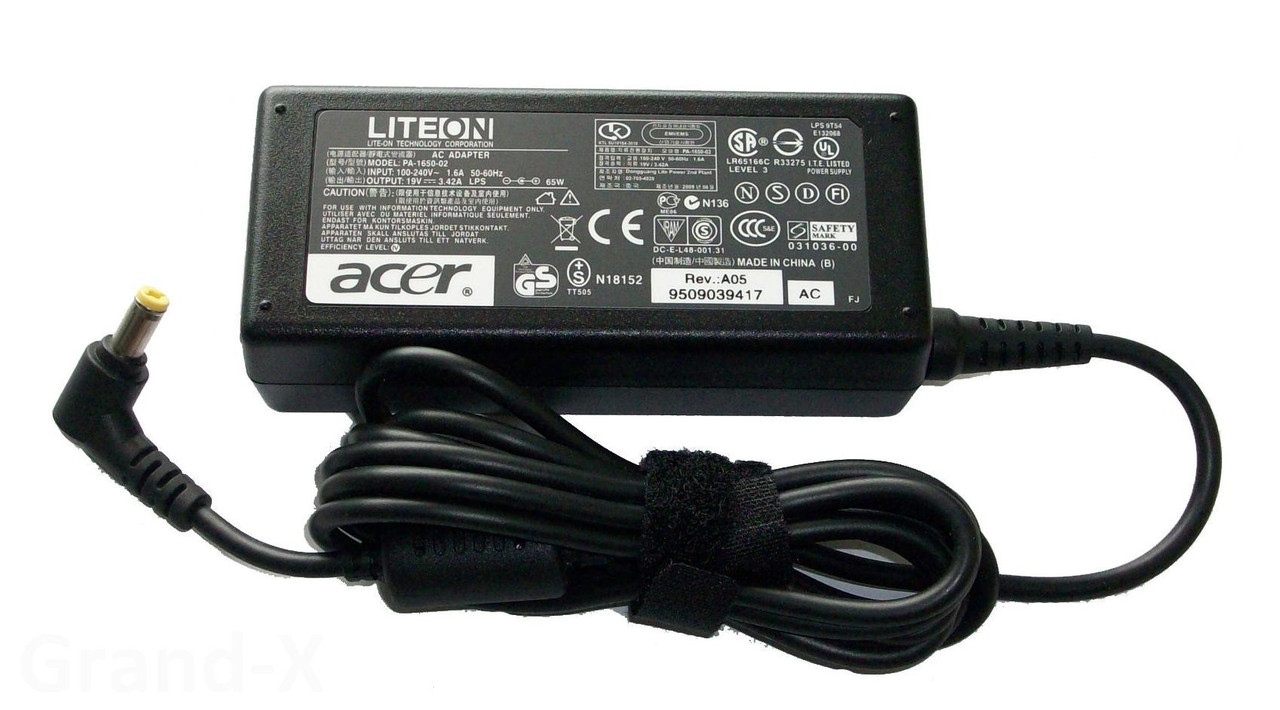 Зарядное устройство Acer 19V, 4.74A, 90W. Штекер 5.5×1.7. Оригинал