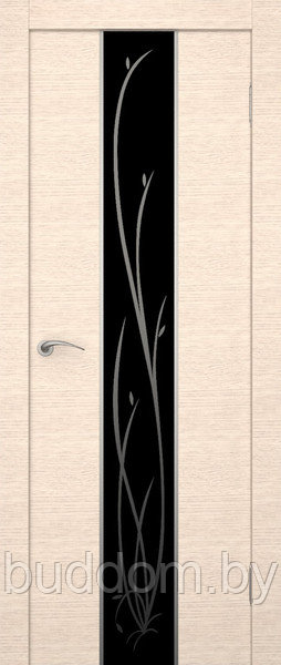 Двери межкомнатные экошпон Перфектлайн ПО Гранд с черным рисунком. Цвет Беленый дуб,Венге. - фото 1 - id-p6880076