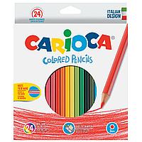 Набор карандашей цветных CARIOCA, 24 цв. 3мм в картонной коробке с европодвесом, арт. 40381(работаем с юр