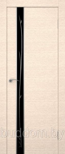 Двери межкомнатные экошпон Перфектлайн ПО Маэстро с черным рисунком - фото 2 - id-p6880249