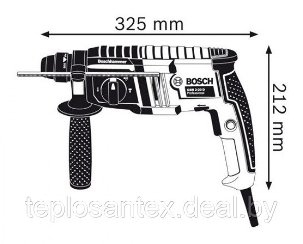 Перфоратор BOSCH GBH 2-20 D Professional (650Вт, 1.7 Дж) в чемодане в Гомеле - фото 5 - id-p6880633