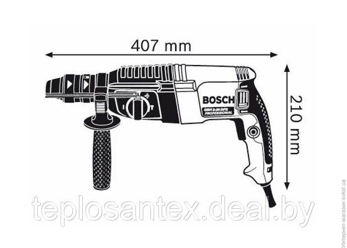 Перфоратор BOSCH GBH 2-26 DFR Professional (800Вт, 2.7 Дж)+ сменный патрон в чемодане Гомель - фото 5 - id-p6880858