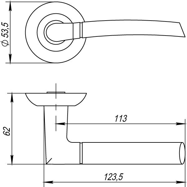 Дверная ручка ARDEA TL SN/CP-3 матовый никель/хром - фото 3 - id-p116299248