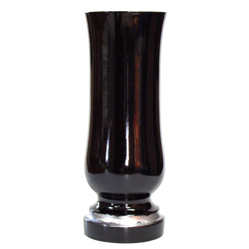 Ваза черный / серебро из полимергранита Black-Silver №7 26 см
