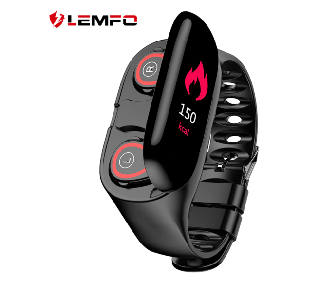 Lemfo M1: фитнес-браслет с беспроводными TWS-наушниками