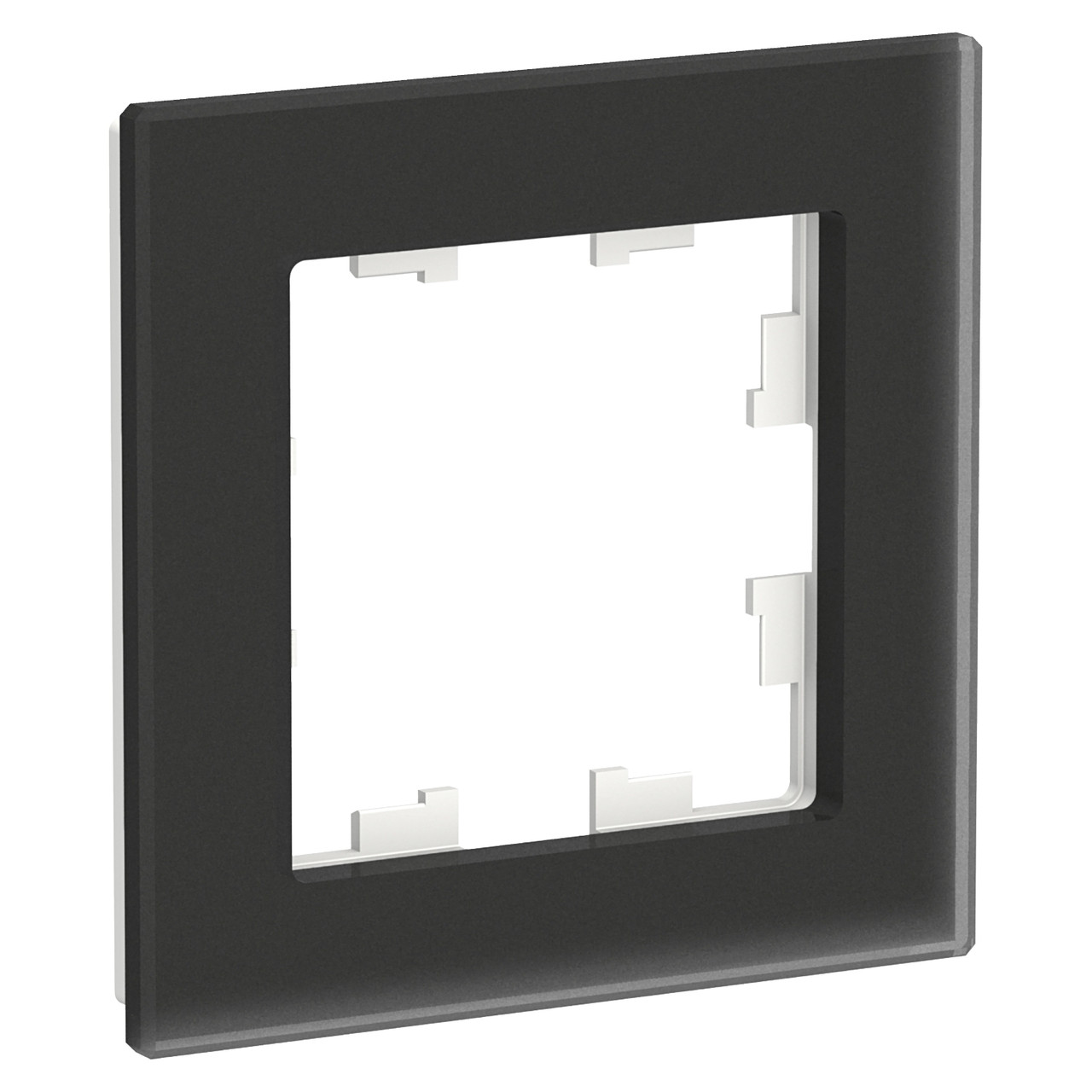 1-постовая рамка, матовое стекло черный Schenider Electric Atlas Nature