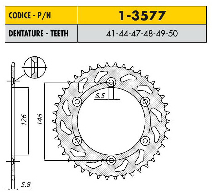 Звездочка ведущая Sunstar 1-3577-41 зубьев - фото 1 - id-p6895949