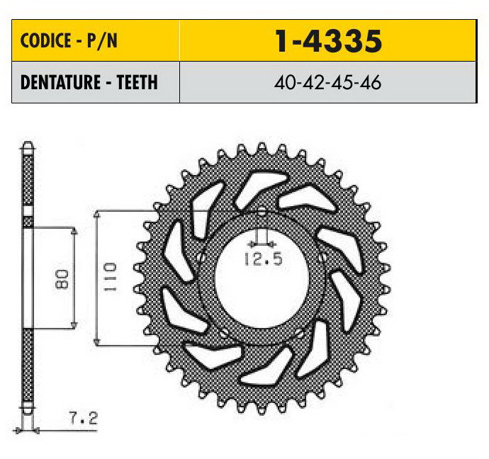 Звездочка ведущая Sunstar 1-4335-40 зубьев