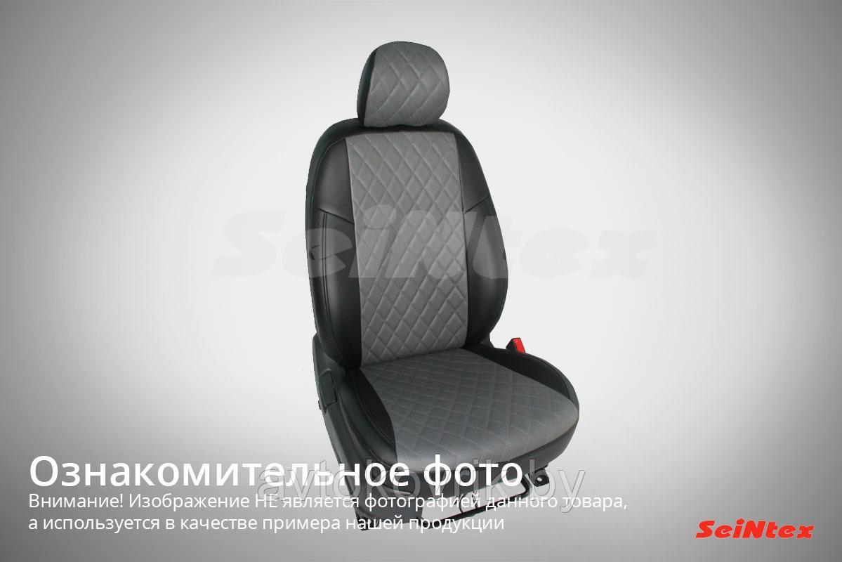 Чехлы из экокожи Ромб для Mitsubishi Outlander III 2012-н.в. (черный+серый) - фото 1 - id-p116374645