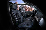 Накидки универсальные на передние сиденья для авто CarFashion Premium/MADRID Цвет черный/черный/синий/синий, фото 2