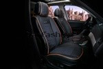 Накидки универсальные на передние сиденья [CarFashion Premium/MADRID Цвет черный/черный/оранжевый/оранжевый]