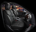 Накидки универсальные на передние сиденья для автомобилей [CarFashion Premium/SAMURAI Цвет серый/черный/черны]