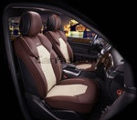 Накидки универсальные на передние сиденья для авто [CarFashion Premium/SAMURAI Цвет бежевый/бежевый/коричневы]